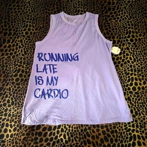 Jessica Simpson “the warm up” Tank top w/back crossed  (Lg - light purple)